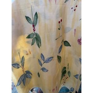 Croscill Botanica Tablecloth 90x56 Rectangle Vintage Yellow Floral Linen Print
